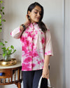 Indiehaat | Kanchi Cotton Peplum Tops Gentle Pink BlockPrinted