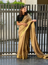 Alluring Pure Tissue Linen Gold Hue Handdyed Saree