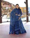 Indiehaat | Blockprinted Cotton Indigo Blue Lehanga Choli Set