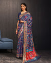 Indiehaat | Khyber Silk Blue Banarasi Brocade Saree