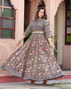 Indiehaat | Festive Fusion Lehanga Choli Set Classic Black BlockPrinted