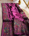 Indiehaat | Silkmark Pure Tussar Cutwork Magenta Saree