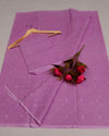Indiehaat | Pure Cotton Kota Doria Purple Saree Embroidered