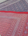 Indiehaat | Ajrakh Print Red & Blue Reversible Bedspread