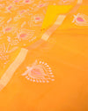 Indiehaat|Kota Doria Embroidered Orange Suits(Top+Bottom+Dupatta)