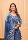 Indiehaat | Blockprinted Indigo Lehanga Choli Set