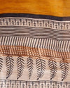 Silkmark Tussar Poetic Blockprint Yellow & Gray Saree