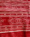Silkmark Tussar Lucid Blockprint Beige & Red Saree