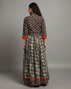 Indiehaat | Blockprinted Cotton Black Stitched Lehanga