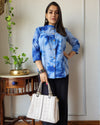 Indiehaat | Kanchi Cotton Peplum Tops Luminous Blue BlockPrinted