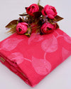 Indiehaat | Pure Cotton Kota Doria Pink Embroidery Saree