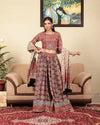 Indiehaat | BlockPrinted Brown & Beige Lehanga Choli Set