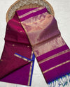 Indiehaat | Maheshwari Silk Magenta & Purple Dual Tone Saree