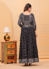 Indiehaat | Blockprinted Black Lehanga Choli Set