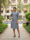Urban Pure Cotton Gray Ikkat Dress