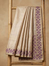 Mridini Silkmark Tussar Silk Embroidery Saree Warm Beige