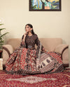 Indiehaat | BlockPrinted Black & Red Lehanga Choli Set