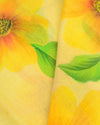 Indiehaat | Kota Linen Hand Painted Yellow Saree | Artistry