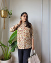 Indiehaat | Pure Cotton Peplum Top Brown Blockprinted