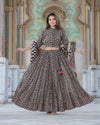 Indiehaat | Cotton Multi Lehanga And Top Handblock Print Mulmul Dupatta Ajrakh Dabu Size 34 to 46
