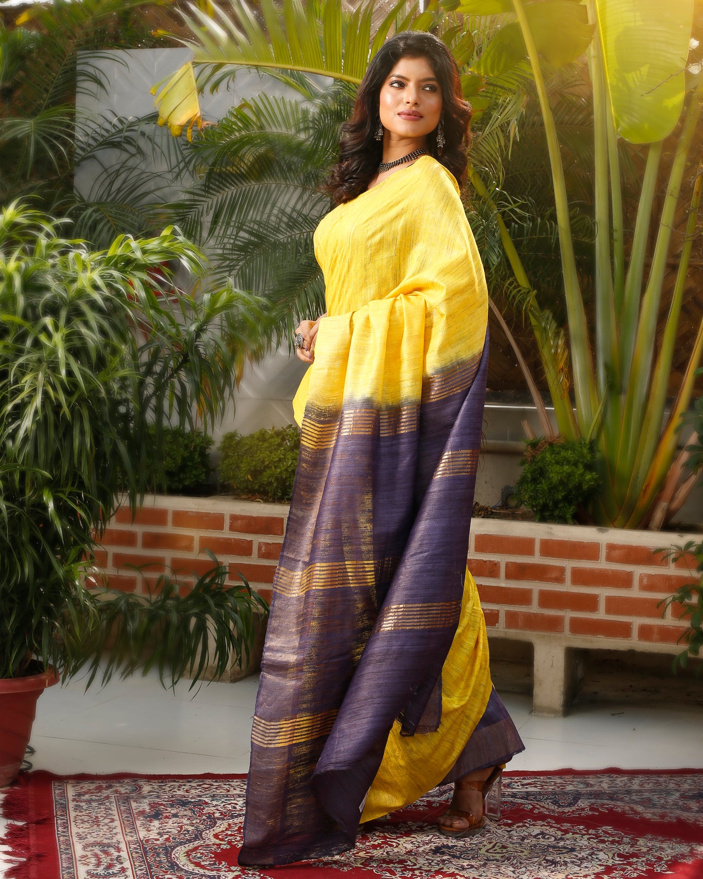 Silkmark Certified Ghicha Tussar Inspiring Yellow Saree