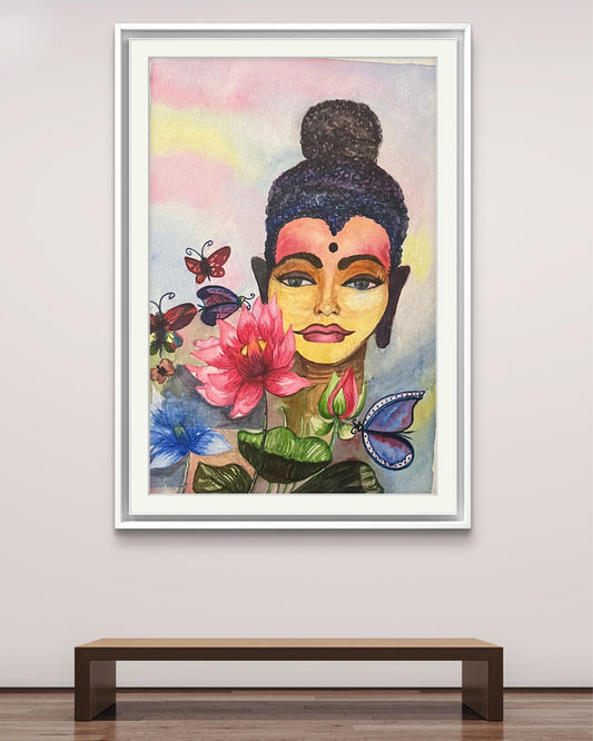 IndieHaat | Water Color Painting (Dream Buddha) by Priyanka (Size: A3, Unframed)