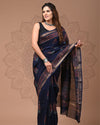 Radiating Pure Maheshwari Pure Silk Saree Blockprint