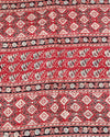 Indiehaat | Ajrakh Blockprint Modal Silk Lagdi Patta Red Saree