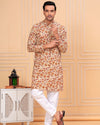 Indiehaat | BlockPrinted Cotton Kurta Pyjama Beige