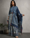 Indiehaat | Blockprinted Cotton Indigo Stitched Lehanga