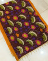 Indiehaat | Mangalagiri Silk Handpainted Beige Dupatta