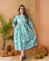 Indiehaat | Blockprinted Cotton Long Dress Blue