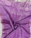 Indiehaat | Kota Doria Dark Lavendar Dupatta Jaal Embroidered Thread Work