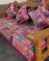 Indiehaat|Kambadiya Pink Sofa Throw & Cushion Cover|Elegant Décor