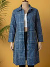 Avaran Roop Pure Cotton Blockprint Winter Jacket Indigo Blue