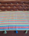 Indiehaat | Khamma Ghani Cotton Blue Sofa Throw | Comfort Space