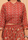 Indiehaat | Blockprinted Red Lehanga Choli Set