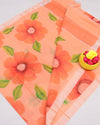 Indiehaat | Kota Linen Hand Painted Orange Saree | Artistry
