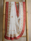 Gilded Grace Kota Cotton Gota Patti Saree White