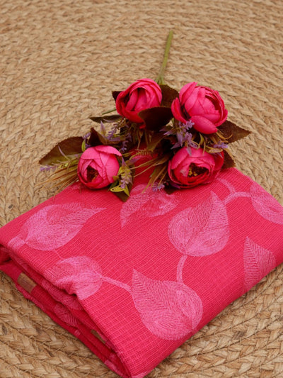 Pankhudi Kota Doria Sweet Pink Saree Embroidered