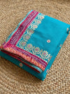 Gilded Grace Kota Cotton Gota Patti Saree Blue