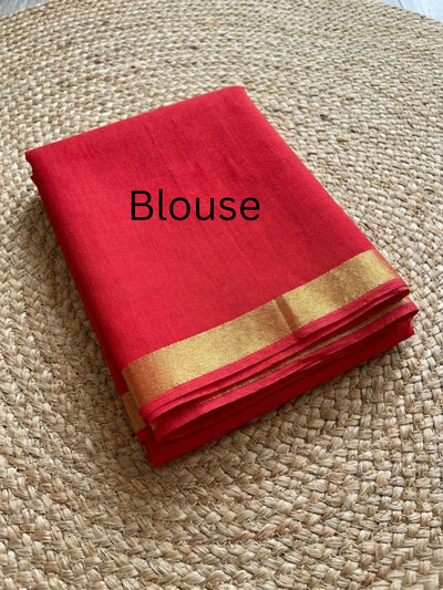 Noor Bandhej Pure Kota Silk Saree Red Yellow