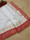 Gilded Grace Kota Cotton Gota Patti Saree White