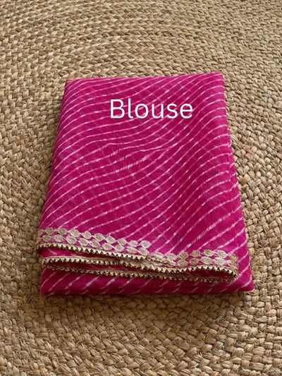 Gilded Grace Kota Cotton Gota Patti Saree Light Pink