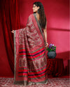 Indiehaat | Kashmiri Silk Printed Red Saree