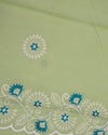 Indiehaat | Kota Doria Embroidered Green Saree | Mesmerizing