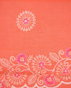 Indiehaat | Kota Doria Embroidered Orange Saree | Mesmerizing