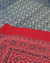 Indiehaat | Ajrakh Print Bold Red & Blue Reversible Bedspread