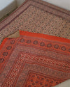 Indiehaat | Ajrakh Print Orange & Brown Reversible Bedspread