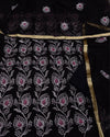 Indiehaat|Kota Doria Embroidered Black Suits(Top+Bottom+Dupatta)